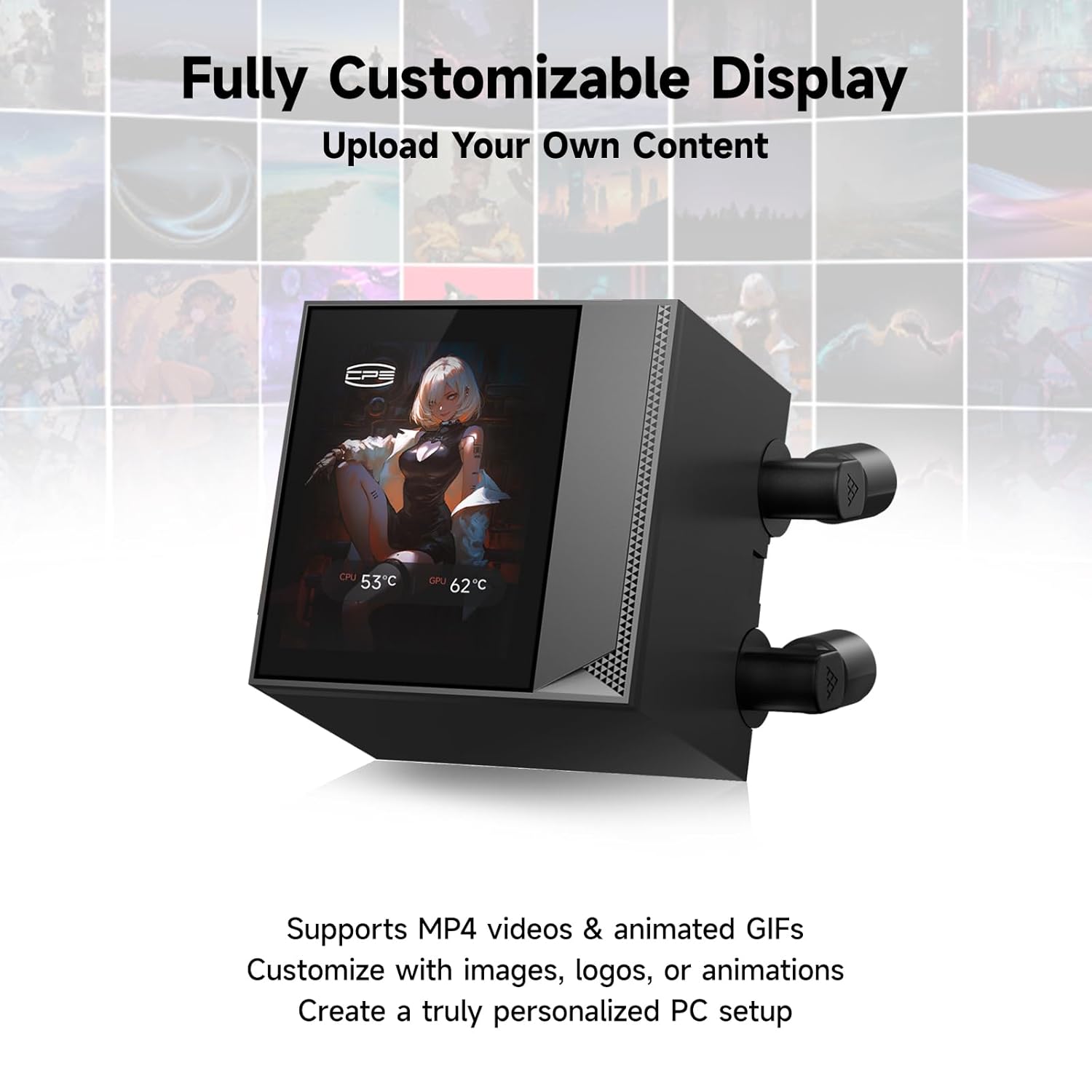 PCCOOLER CPU Cooler, 360mm AIO Liquid Cooling, High-Performance Pump, 2.4” IPS Display, CPS ARGB Water Cooling with Quiet F5 R120 Fans(DC360 Black)